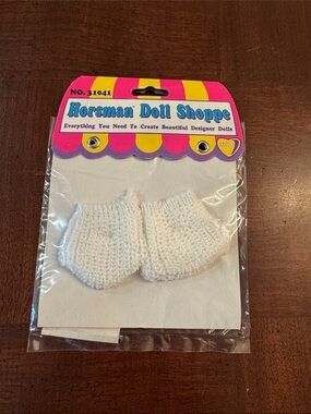 Horsman Doll Shoppe White Knitted Socks Booties Doll Making Crafts